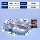 Kompartiment Aufgeteilte Aluminiumfolie Lunchbox hochtemperaturbeständig