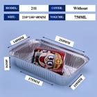 211 750 ml Aluminiumfolie Tiffin Box 210*140*48mm Für Grill