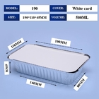 190*110*45MM Lebensmittelverpackung Pfanne Lebensmittel 500ml Box-Trays mit Deckel Aluminium Einwegbehälter Aluminiumfolie Behälter