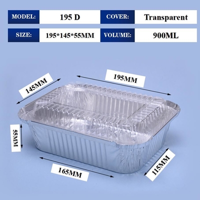 Maßgeschneiderte Aluminiumfolie Lunchbox 195d 900ml 195*145*55mm