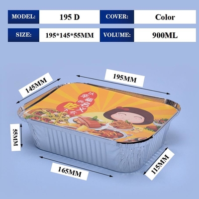 Maßgeschneiderte Aluminiumfolie Lunchbox 195d 900ml 195*145*55mm