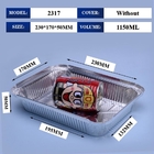 1150ml Aluminiumfolie Lunchbox 230mm*170mm*50mm Sanitärschutz