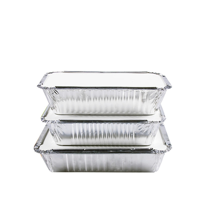 Hersteller kundenspezifischer Einweg-Lunchbox aus Aluminiumfolie mit Abdeckung 410ml 150*120*55mm