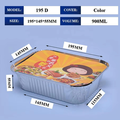 Einweg-Lunchbox aus Aluminiumfolie Kleiner Heißtopf mit gegrilltem Fisch