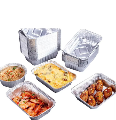 Einweg-Lunchbox aus Aluminiumfolie Kleiner Heißtopf mit gegrilltem Fisch