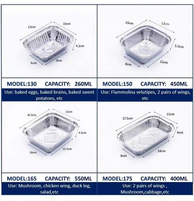 Lunchbox aus Aluminiumfolie für Lebensmittel mit PET-Deksel
