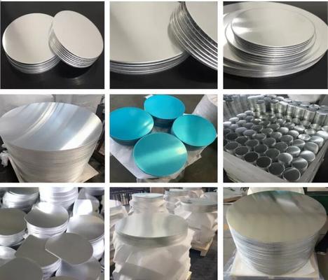 1050 1060 3003 Aluminiumkreis CC DC Material O Weiches H12 H18 Temperatur 0,3-6 mm Dicke 100-1000 mm Durchmesser Tiefziehende Aluminiumscheibe für Kochgeschirr Töpfe Pfannen Lampenbezüge Stempel