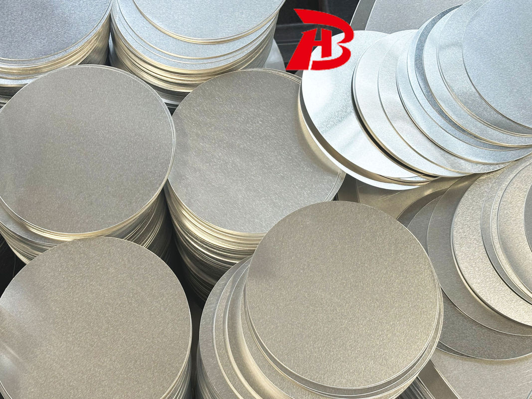 Aluminiumplatte mit hoher Fläche 1050/3003 Legierung O H12 Temperatur CC DC Material Tiefe Zeichnung Rissbeständig kundenspezifischer Durchmesser für Töpfe Pfanne Industriestempel