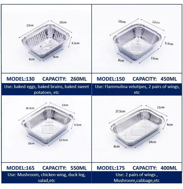 Lunchbox aus Aluminiumfolie für Lebensmittel mit PET-Deksel
