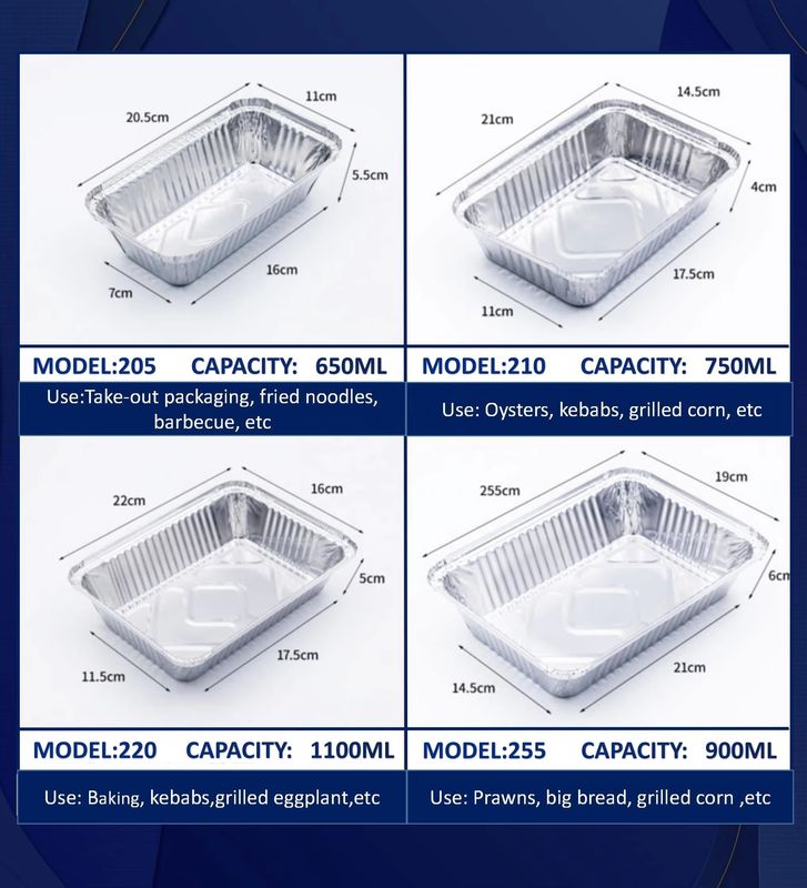Food-Grade High-Temperature Resistant Customizable Aluminum Foil Lunch Box for Catering Industry